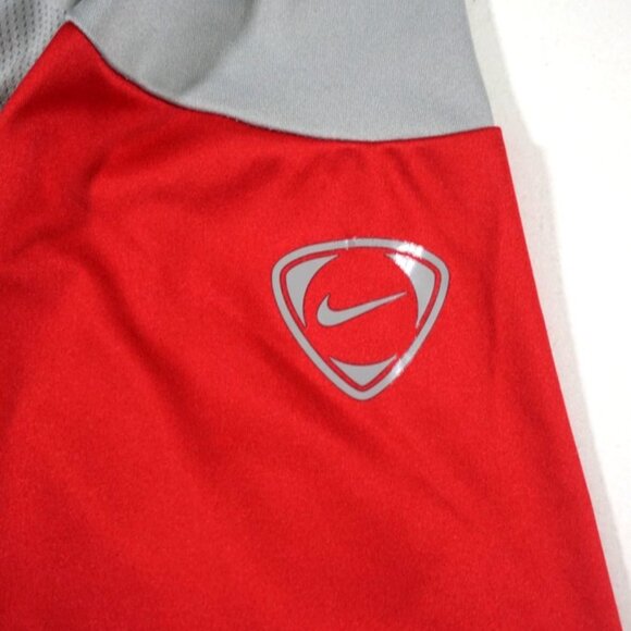 Nike Dri-Fit Arsenal Soccer Fly Emirates Jersey Men's Size Medium Grey Red Kit - Picture 6 of 10